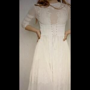 NWT Free People We Are Hah Hidden Gem Dress XS Walking On Eggshells Cream